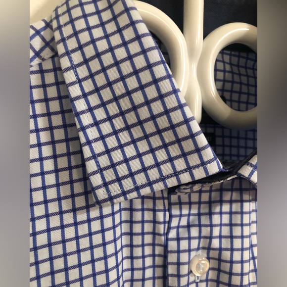 Zara Blue Check Dress Shirt - size Medium - Picture 1 of 2